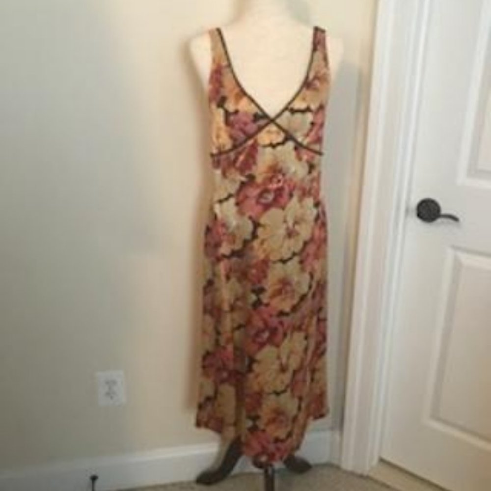 NWOT J.Crew Floral Silk V-neck Midi Dress